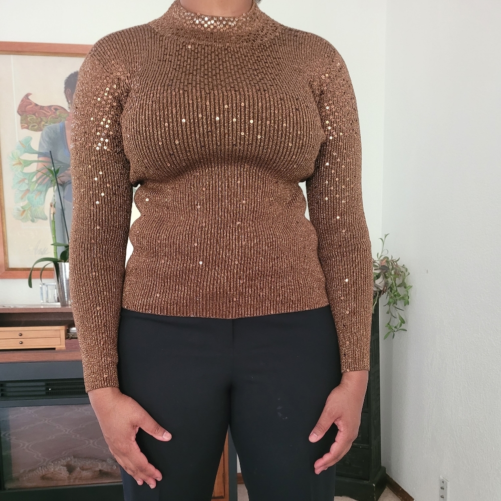 Brown sequins sweater